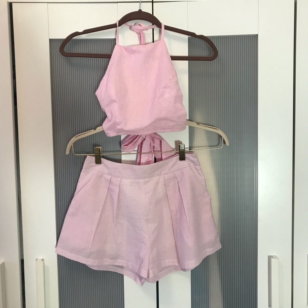 Pink Gingham Set